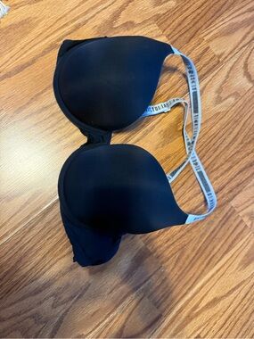 Victoria's Secret Black Padded Bra with Branded Elastic Straps
